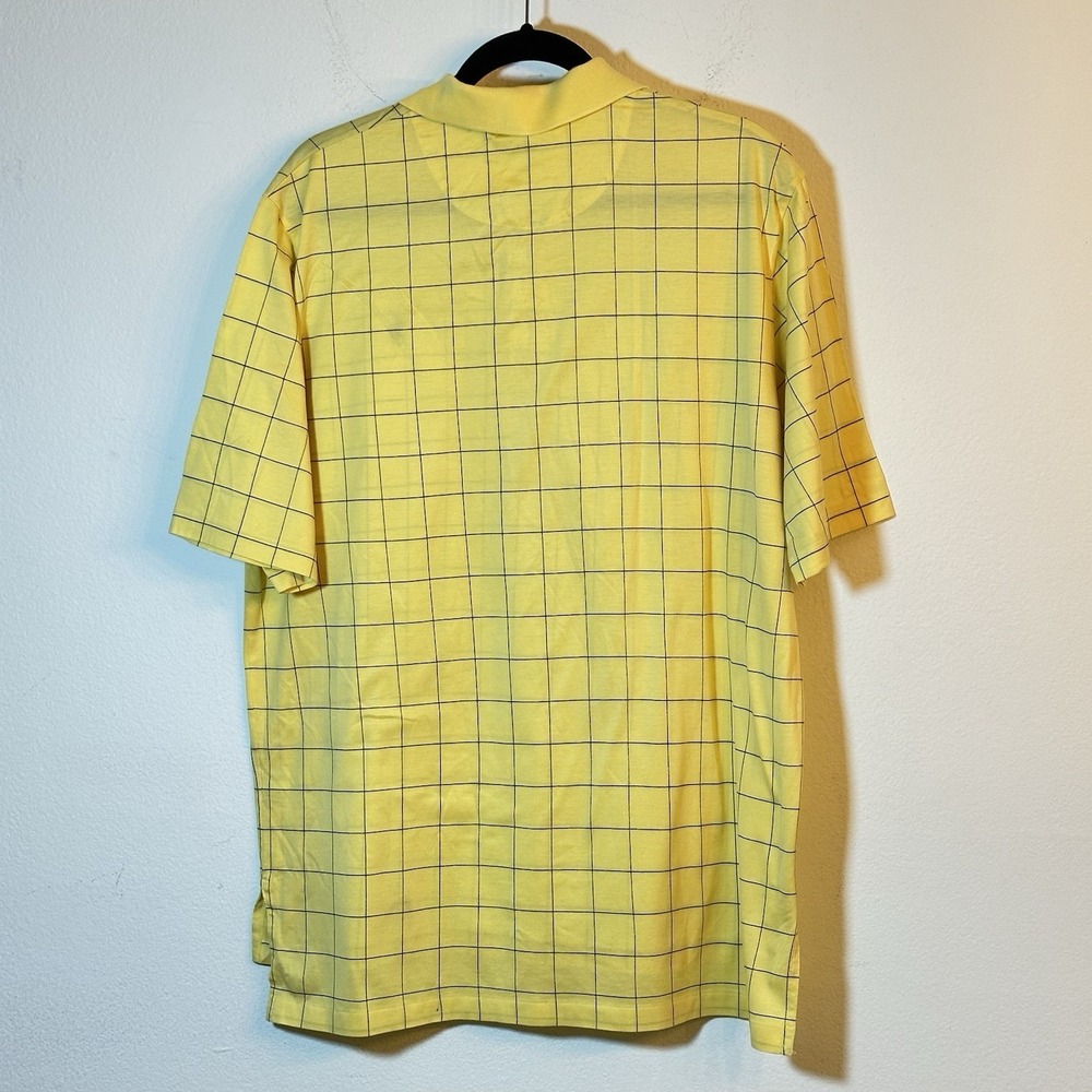 VTG Polo Golf Ralph Lauren Short Sleeve Polo Shirt Men Large Yellow Grid Plaid - Picture 2 of 8